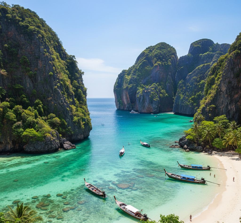 ピピ島のマヤベイ・映画ザ・ビーチのロケ地