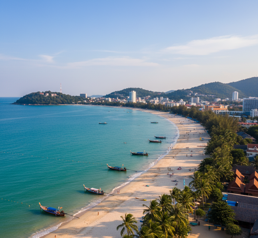 プーケットの美しいビーチと青い海